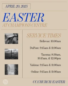 GET YOUR INVITE TO EASTER AT CHAMPIONS CENTRE